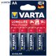 Varta Longlife Max Power Alkáli Ceruza Elem AA B4