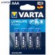 Varta Longlife Power Alkáli Mikro Elem AAA B4